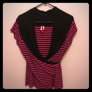 Pink and black striped shirt